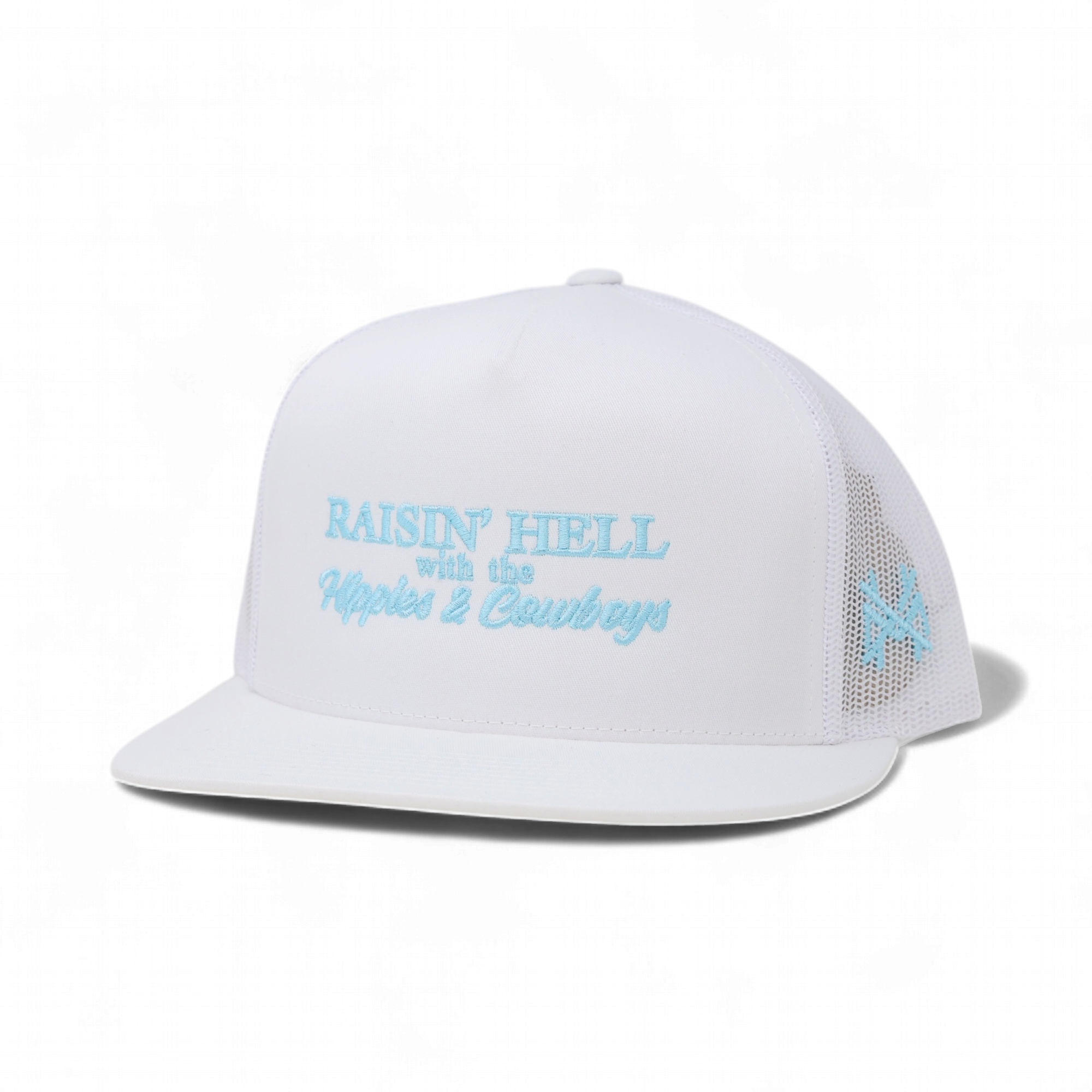 Raising Hell with the Hippies and Cowboys Trucker Hat