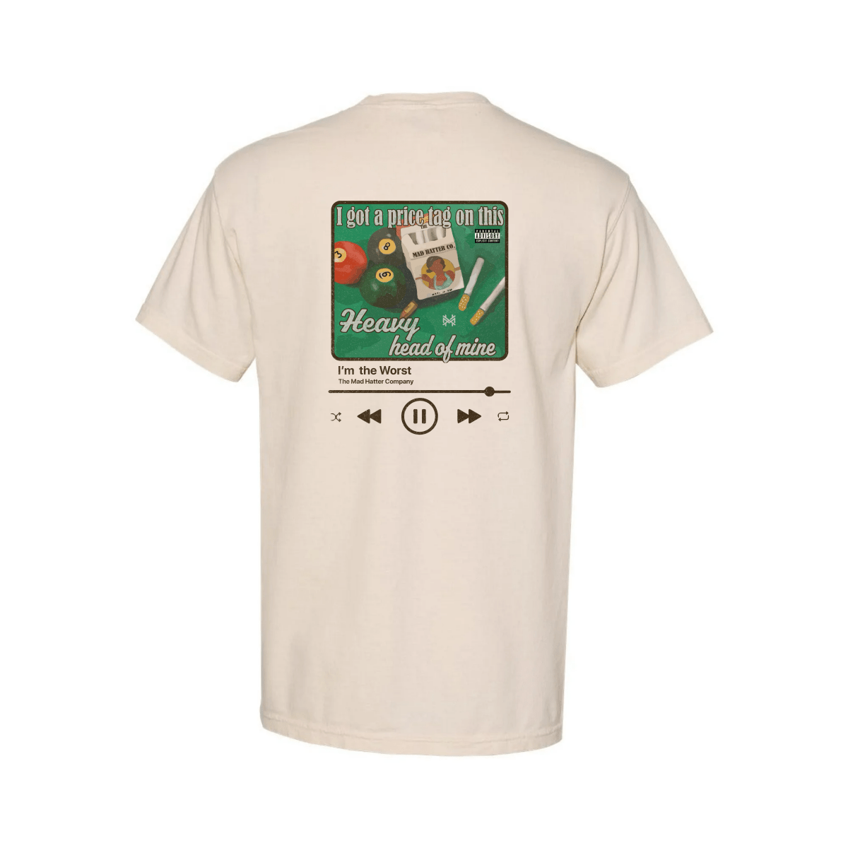 Heavy Head of Mine T-Shirt - The Mad Hatter Company